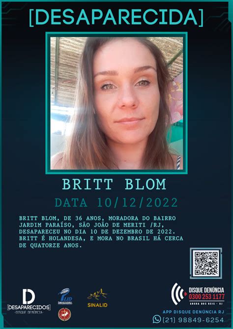 britt blom vermist|‘In Rio verdwenen Nederlandse vrouw woonde in。